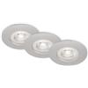 BRILONER - Set di 3 luci da incasso LED a soffitto, luci da incasso dimmerabili, faretto da incasso LED ultrapiatto per bagno, faretto da incasso per bagno IP44, cromo opaco, 90x25 (DxH)