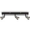 BRILONER- Faretti da soffitto LED, lampada da soffitto orientabile LED, plafoniera LED, luce bianca calda, Silver-Crafted, 480x70x85 mm