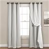 Lush Decor Tende trasparenti con occhielli con fodera oscurante isolante, coppia di tende per finestre, 96,5 x 213,4 cm (larghezza x lunghezza), grigio chiaro, tende con rivestimento trasparente,
