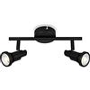 BRILONER - Lampada da soffitto a LED per il bagno, regolabile, Lampada bagno, IP44, colore luce bianca calda, GU10, nero, 275x80x123 (LxWxH)