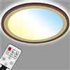 BRILONER - Lampada da soffitto a LED con effetto retroilluminato, sottile lampada da soffitto a LED CCT, ultra piatta, dimmerabile, telecomando, Ø420 mm, marrone-oro