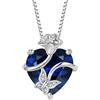 FJ Collana Farfalla in Argento Sterling 925 Ciondolo Spinello Blu Collana Settembre Pietra Portafortuna con Fiore di Rosa con Gioielli per Donna Lei Amiche Moglie Mamma