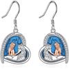 YAFEINI Cavallo Orecchini Ragazze Cuore Orecchini a Goccia Argento Sterling 925 Gioielli Regalo per le Donne Amico (Orecchini a cavallo turchesi)