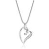 MIORE Collana Cuore Donna con Zirconi in Argento Sterling 925, Ciondolo Cuore con Catena dal design moderno, anallergico. Ciondolo con Catenina Coda di Topo Lunga Cm 45