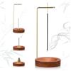 BUOSHUO Porta Incenso per Bastoncini 2 in 1,in Legnofatto a Mano (Marrone) | Supporto per Bastoncini di Incenso per Cenere,Adatto a Casa,Ufficio,Meditazione e Yoga,Nero
