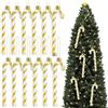 Axinyijia 12 Pezzi Bastoncini di Zucchero Natalizi Addobbi Albero di Natale, Ciondolo per Addobbi di Natale con Decorazioni Bastoncino di Zucchero (oro)