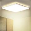 LEZOE Plafoniera Led 4000 K, 18 W, 1800 lm, moderna, da soffitto, impermeabile, quadrata, da soffitto, per bagno, soggiorno, camera da letto, cucina, balcone, corridoio, 22 x 22 x 2,5 cm, ultra