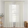 MIULEE Tende Trasparenti Tende per Interni con Nastro Arricciato 2 Pannelli per Finestre Camera da letto Soggiorno Casa Moderna 140X300 CM Bianco Latte