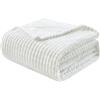 EMME Coperta Pile Plaid Morbida - 3D Touch Coperta Divano, 150 x 200cm, Coperta di Flanella Calda e Soffice, Lavabile, Coperta Letto Singolo, Matrimoniale, Coperta per Casa, Picnic, Bianco