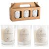 CANDÒR Set Candele Profumate Naturali in Cera di Soia Artigianali Made in Italy - 3 Piccole Candele Bianche in Vasetti di Vetro con Confezione Regalo San Valentino - Vaniglia