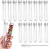 JUNMEIDO 30 Pz Provette Plastica 45 ml Provette per Laboratorio Provette Plastica con Tappo Provetta di Plastica Trasparenti Riutilizzabili per Caramelle Semi Spezie Liquidi Coriandoli
