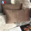 Douceur De Plumes Set di 2 Federe Cuscini 30x50 Marrone Grigio Decorativi in Velluto Tinta Unita, Federa Moderna Quadrata Morbida, Soggiorno Camera Letto Divano Camera Letto (2 Marrone Grigio)