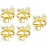FIBOUND 5 Pezzi Portatovaglioli Natalizi, Anelli Porta Tovaglioli con Renna, Anelli Portatovaglioli in Lega Natalizia, per la Decorazione Della Tavola, Matrimonio, Natale, Ringraziamento