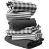 CKH home Strofinacci a nido d'ape, 50 x 70 cm, set di asciugamani da cucina in confezione regalo, 100% cotone, strofinacci e asciugamani dal design elegante, set di strofinacci (grigio, a nido d'ape)