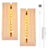 JOKILY Base LED in Legno, Display Illuminato Rettangolare Con 2 Luci, Interruttore USB per Pannelli Acrilici Spessi Fai Da Te, Vetro Decorativo