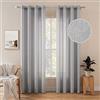MIULEE Tende Trasparenti Voile per Camera da Letto Moderne con Occhielli 2 Pannelli Lino in Poliestere per Soggiorno Salotto Finestre di Casa 140X175 CM Grigio Chiaro