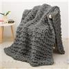Viviland Coperta a maglia grossa, morbida coperta a maglia grossa, coperta a maglia grossa, comoda coperta a maglia a trecce, 100% lana lavorata a mano, all'uncinetto, in lana dicke, per divano e letto,
