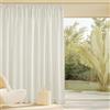PONY DANCE Tende Lino per Interni Eleganti Tende Shabby Chic per Soggiorno Linen Curtain Semitrasparenti con Fettuccia per Camera da Letto 1 Pezzo L 300 x A 220 CM, Crema