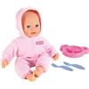 Theo Klein 1723 Baby Coralie bambola per le coccole, Tenerissimo bambolotto, 40 cm, Incl, piatto, cucchiaio e forchetta, Giocattolo per bambini a partire da 18 mesi