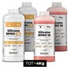 Reschimica R PRO 10 - Gomma siliconica per stampi morbidi 1:1, atossica e facile da usare, Confezione 4 KG (2 kg A + 2 kg B)
