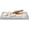 Zocipro Tagliere in Acciaio Inox 40x30cm, Tagliere Spianatoia per Impastare con Labbro da Banco, Piano di Lavoro Cucina per Impastare, Pizza, Pane, Cioccolato e Dolci (Piega 2cm)