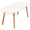 HUOLE Tavolo da pranzo rettangolare scandinavo design in legno per 4-6 persone bianco 110 * 50 * 45 cm-bianco
