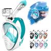 HINATAA Maschera Subacquea,Doppia Palla Galleggiante Maschera Snorkeling,180° Anti-Nebbia Leak Proof Maschera Facciale Integrale Snorkeling,Fotocamere Compatibili Bambini,Adulti (L/XL, Verde)