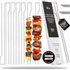Wilhelm Sell® 8X Spiedini BBQ 4 mm - Spiedini Doppi Super Resistenti in Acciaio Inox 430, 30 cm - con Manico per Carne, Pesce & Verdure - Fissaggio Sicuro, Massimo Divertimento alla griglia