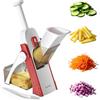 SUPMAKIN, Affettatrice a mandolina sicura, per cucina, regolabile, trita, affetta e taglia a dadini alimenti e verdure, taglierina per patatine fritte, per preparazione di pasti da chef, colore: rosso