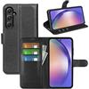 JIUNINE Cover per Samsung Galaxy A55 5G, Custodia Portafoglio Libro in Pelle Sintetica Antiurto Cover Flip Case con Slot per Schede, Fibbia Magnetica Compatibile con Samsung A55 5G, Nero