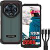 DOOGEE Fire 6 POWER Rugged 4G Cellulari, 20GB + 256GB Telefono Indistruttibile, Batteria 15500mAh/18W, 50MP + 8MP Smartphone, 120LM LED, 6,56 pollici, Face ID/DRM L1/IP68 Verde