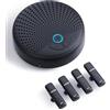 BALILA Altoparlante Conferenza con Microfono wireless, 4 Mics, cancellazione del rumore, 360° Acquisizione Audio,USB-C Plug & Play, compatibile con Zoom, Teams, Skype, ideale per ufficio e casa