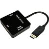 BELIN LINK Adattatore da DisplayPort a HDMI VGA DVI Displayport a HDMI 4K, adattatore 3 in 1 da DisplayPort a HDMI VGA DVI convertitore maschio a femmina placcato oro (a forma di diamante) (quadrato nero)