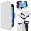 ebestStar - Cover Compatibile con Samsung J1 Galaxy SM-J100F (2015) Custodia Portafoglio Pelle PU Protezione Libro Flip, Bianco [Apparecchio: 129 x 68.2 x 8.9mm, 4.3'']