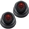 BUYGOO Telecamera Finta Esterno con Led 2PZ Telecamere Fittizia Nero CCTV Telecamera Finta da Esterno Telecamera Finta Interno Batteria Telecamera di Sorveglianza Falsa Videocamera Finta a Batteria