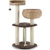 COSTWAY Tiragraffi per Gatti Piccoli, Tiragraffi Gatto con Cuccia, Piattaforma, Pallina e Palo Tiragraffi in Sisal Naturale, Albero Tiragraffi da Divano, Salotto e Camera da Letto, 45 x 45 x 104 cm