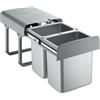 EKOTECH Pattumiera da incasso, 2 x 16 litri, grigio a partire da 40 pezzi, larghezza armadietto