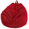 Mateju Pouf Poltrona a Sacco, Pouf Letto Singolo Morbido, Pouf Sacco di Fagioli Senza Riempimento, Pouf Poltrona di Fagioli per Adulti e Bambini, per Interni Esterni e Soggiorno (M,Rosso)