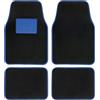 S SUMEX Tappetini in moquette universali, per auto, tappeto con talorena in gomma, bordo blu, tappetini antiscivolo e lavabili anteriori, 45 x 65 cm, posteriori, 44 x 33 cm