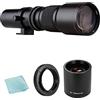 Andoer Fotocamera Super Teleobiettivo 500 mm F/8.0-32 Zoom manuale T-Mount + 2X 500 mm Teleconverter + T2-AI adattatore anello di ricambio per Nikon D850 D810 D800 D750 D700 D610 D300 D3100 D3200