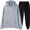 Generico Tuta Uomo Invernale Giacche con Cappuccio Completi Due Pezzi Cardigan e Pantalone Casual Tracksuit Tute da Ginnastica Sweatshirt Zip a Maniche Lunghe Sportiva Completo da Uomo Tennis Cotone