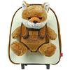 PERLETTI Trolley Peluche Animale da Bambino Bambina 3 4 5 Anni - Zainetto Scuola Asilo Bimba Bimbo con Ruote e Spallacci - Borsa Bagaglio da Viaggio - 28x32x11 cm (Volpe)