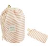 Fantasia Beauty - Borsa da viaggio, colore: rosa/bianco a righe, vuota, altezza 23,5 cm, rosa/bianco, Classico