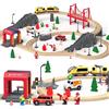 Giant bean Ferrovia in Legno, Set da 72 Pezzi Trenino Legno Bambini