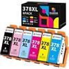 Hookink 378XL Cartucce Compatibili per Epson 378 XL 378XL Cartuccia d'inchiostro Sostituzione per Expression Photo XP-8600 XP-8605 XP-8500 XP-8505 XP-8700 XP-15000 (Confezione da 6)