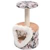 Imac Cloe Tiragraffi per Gatti con nicchia Colonna in Sisal e ripiano, Rivestito in Tessuto Floreale 35x35x56h cm