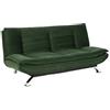AC Design Furniture Jasper Divano letto in verde foresta, divano letto con 3 posizioni, moderno, 3 posti, senza braccioli, divano imbottito con tessuto in velluto e gambe cromate, larghezza 196 x
