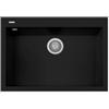 Plados ON7610-N6 Lavello 1 Vasca Monovasca 76 x 50 cm Sopratop con fascia miscelatore Serie One 76 -10 finitura N6 nanoSTONE DEEP BLACK NERO