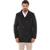 Ciabalù Cappotto Uomo Doppiopetto Invernale Elegante Imbottito Slim Fit Giacca Lunga (M)