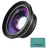 Andoer 30mm 37mm 0.39X Obiettivo macro grandangolare Full HD compatible con Ordro Andoer videocamera digitale